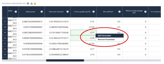 Figure 8. Adding two cells to the history match parameter list