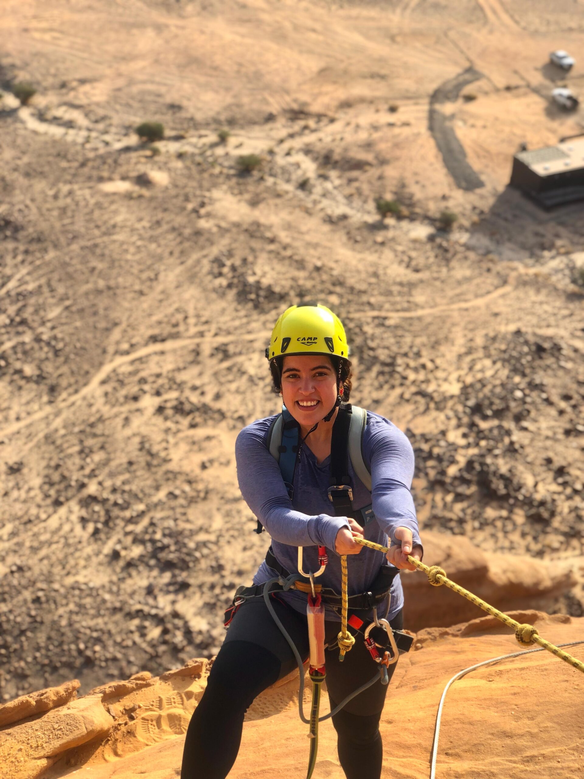 Daniela Ortiz rock climbing